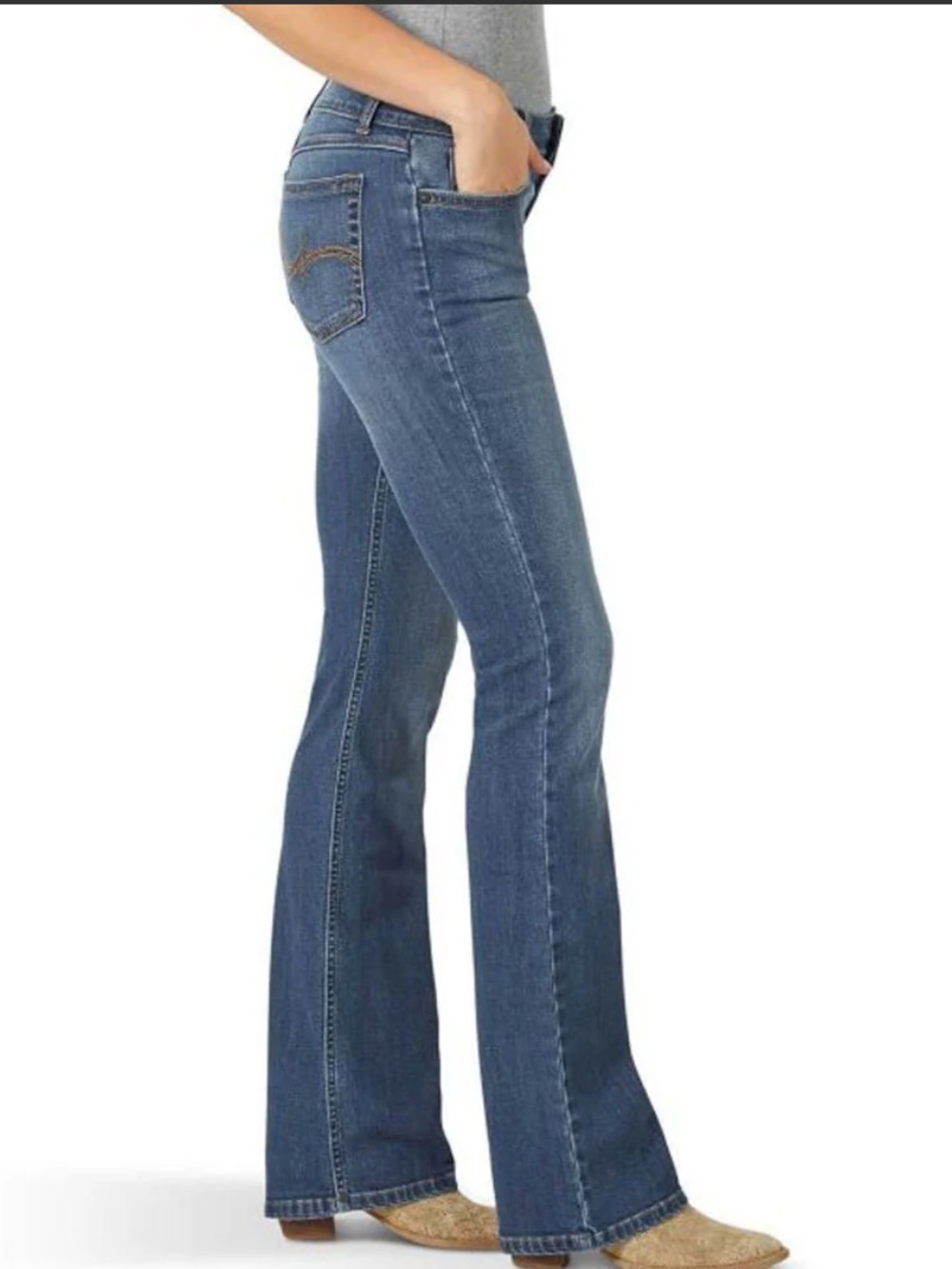 Wrangler Boot Cut Jeans Women’s 11x32 Medium Wash Stretch Western Denim - Picture 2 of 6